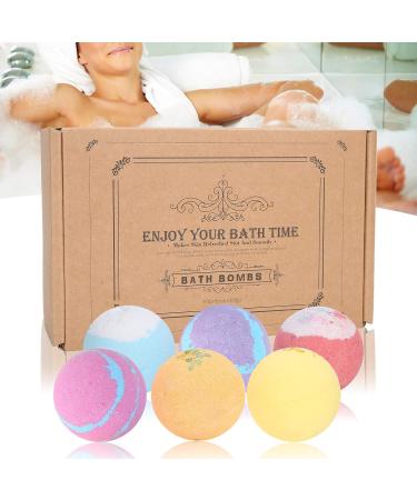 Luxury Bath Bombs Gift Set - 6 Natural Essential Oil Bubble Bombs for Relaxation & Skin Moisture | Perfect Spa Gifts for Moms Girlfriends & Kids - Buy Online on GoSupps.com