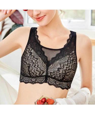 YUYUCH Soft Lace Minimizer Bra for Women - Wire-Free Comfort Daily Mesh Bra 95C Black | Shop Now - Buy Online on GoSupps.com