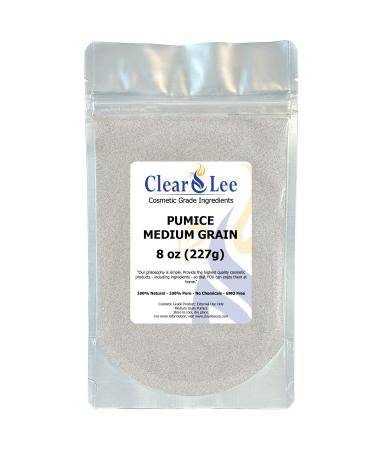 ClearLee Cosmetic Grade Pumice - 100% Pure Natural Grain/Powder - Great for Skin Exfoliation in DIY Soaps  Masks  Scrubs for Face  Body  Foot (8oz  Medium Grain) 8 Ounce Medium Grain - Buy Online on GoSupps.com
