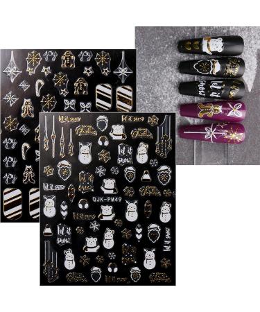JMEOWIO 9 Sheets Happy New Year Christmas Nail Art Stickers Decals Self-Adhesive Pegatinas U as Snowflake Winter Holiday Cute Nail Supplies Nail Art Design Decoration Accessories - Buy Online on GoSupps.com