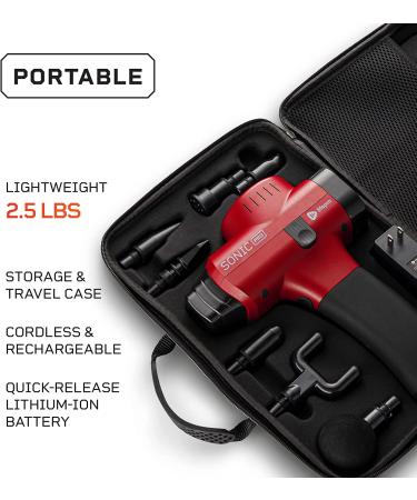 LifePro Sonic Pro Percussion Massage Gun | Deep Tissue Back Massager for Pain Relief | 75 Lbs Stall Force | 8 Attachments | Red - Buy Online on GoSupps.com