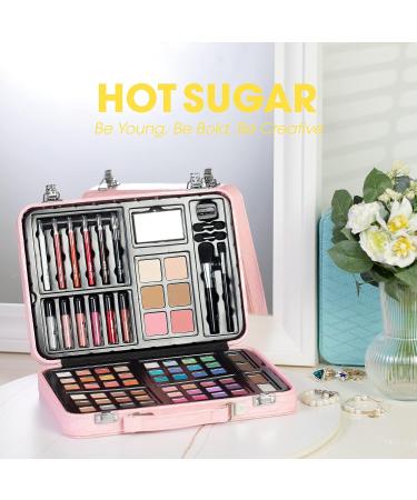 Hot Sugar Makeup Kit for Teens 10-12 - All in One Beginner Cosmetic Gift Set for Girls - Perfect for Birthdays & Christmas - Pink Argyle - Buy Online on GoSupps.com