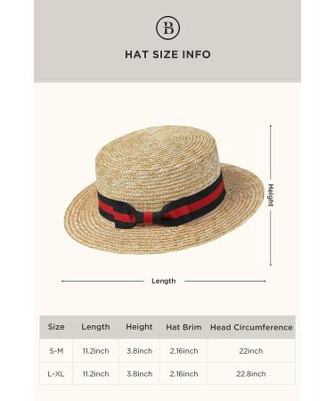 BABEYOND 1920s Gatsby Boater Hat - Red/Black - Small/Medium - Buy Online on GoSupps.com