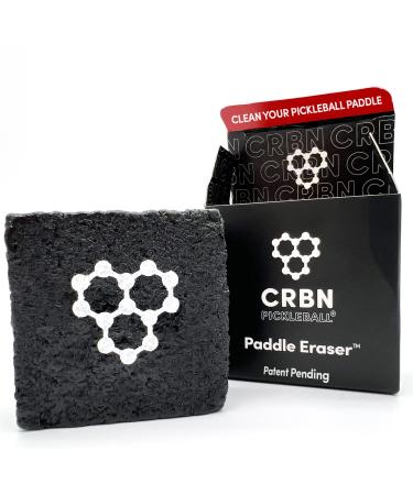 CRBN Pickleball Paddle Eraser, Best Carbon Fiber Pickle Ball Racket Cleaner, Fast & Easy Rubber Bar to Remove Ball Residue, Dirt, & Minor Scrapes/Scratches - Patent Pending