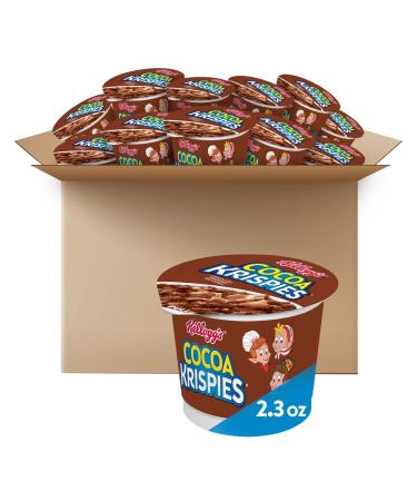 Kellogg's Cocoa Krispies Cold Breakfast Cereal Cups, Kids Snacks, Cereal Cups to Go (12 Cups)