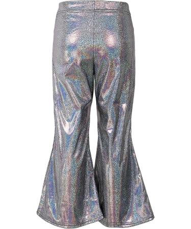 Jhaoyu Kids Metallic Bell Bottom Flare Pants | Black | Hip Hop Jazz Dance Costume - Buy Online on GoSupps.com