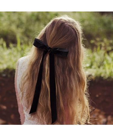 HINZIC 3Pcs Velvet Hair Bows - Black Hair Ribbons & Scrunchies for Women and Girls - Buy Online on GoSupps.com