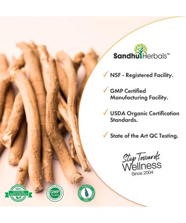 SANDHUHERBALS Ashwagandha with Zinc & Black Pepper Extract - 60 Vegetarian Capsules - Buy Online on GoSupps.com