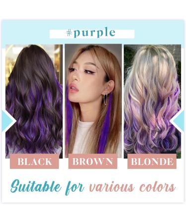 RUNATURE Colored Purple Tape in Hair Extensions 12 Inch - 20g Remy Human Hair Tape #Purple - Buy Online on GoSupps.com