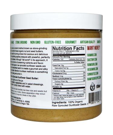 Dastony Organic Sprouted Sunflower Seed Butter - 8 oz (227 g) | Nutritious & Delicious - Buy Online on GoSupps.com