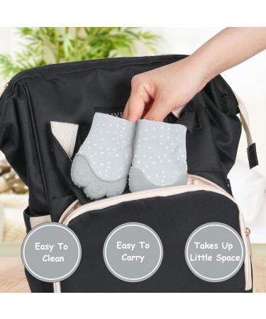 2Pack Silicone Teething Mitt for Babies | Pain Relief & Safety Glove | Teething Toys for 0-12 Months Grey - Buy Online on GoSupps.com