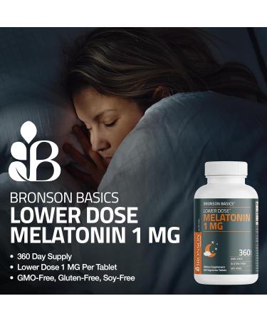 Bronson Lower Dose Melatonin 1mg 360 Vegetarian Tablets - Buy Online on GoSupps.com