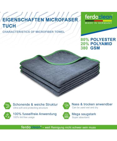 Ferdoclean SPAR SET 1L - Best Plastic Cleaner & Microfiber Cloths for Windows & Garden Furniture | PVC & Window Frame Cleaner (Anthracite/Green) - Buy Online on GoSupps.com