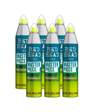 TIGI Bed Head Masterpiece Shiny Hairspray with Strong Hold - For All Hair Types - Extra Strong Hold & Shiny Finish - Use on Dry Hair - Premium Hair Care Products for Women & Men - 10.3 oz (6 Pack) Tropical 15.45 Ounce (Pack of 4)