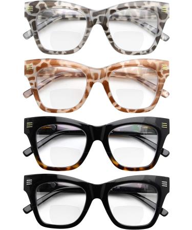 Eyekepper 4-Pack Bifocal Reading Glasses for Women - Large Frame +2.50 Diopters - 4 Clear Lens Readers - International Shipping Available - Buy Online on GoSupps.com