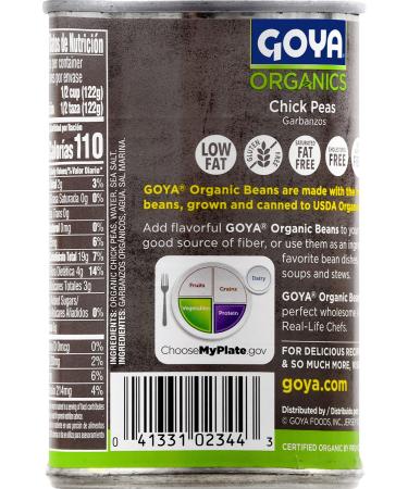 Goya Organic Chick Peas Garbanzo Beans Low Sodium 15.5 oz - Buy Now! - Buy Online on GoSupps.com