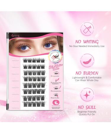 Beauty7 Self Adhesive Eyelashes - No Glue Needed Reusable Lash Clusters (40pcs) for DIY Lash Extension | Dense Fan Clusters - Buy Online on GoSupps.com