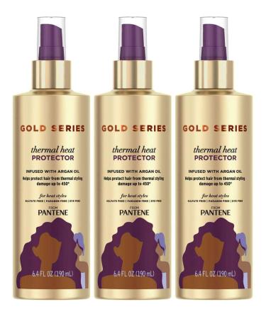 Pantene Gold Series Thermal Heat Protector 6.4 Ounce Pump (190ml) (3 Pack)