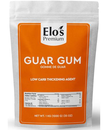 Guar Gum Powder (1KG) by Elo s Premium | Food Grade Gluten Free Keto Friendly |100% Pure Guar Gum derived from Guar Beans Low Carb Thickener | Packaged In Canada