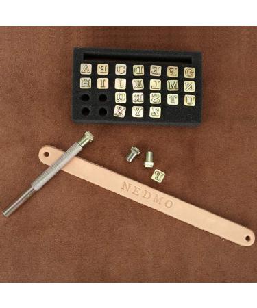 Yoption 27 Pieces Leathercraft Stamping Tool Set - 26 Letter Alphabet Stamps Steel Punch with Handle for Leather Craft 6mm - Buy Online on GoSupps.com