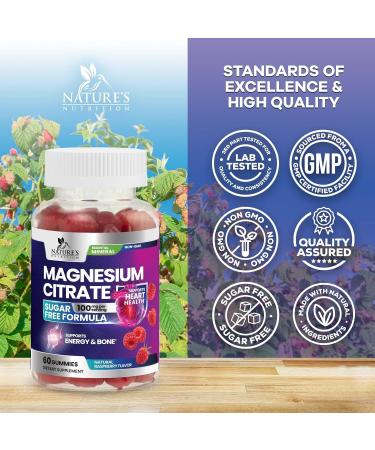 Magnesium Citrate Gummies - Sugar Free - High Bioavailability High Absorption Magnesium Gummies Supplement Improved Vegan Formula - Supports Bones Muscles & Relaxation Mag Citrate Gummy 60 Count - Buy Online on GoSupps.com