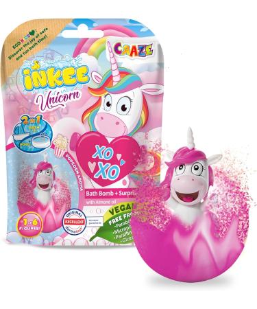 Inkee Unicorn Bathing Bomb 100g | Fun Surprise for Kids | Pop Corn Fragrance | Unicorn & Hippo Bundle - Buy Online on GoSupps.com