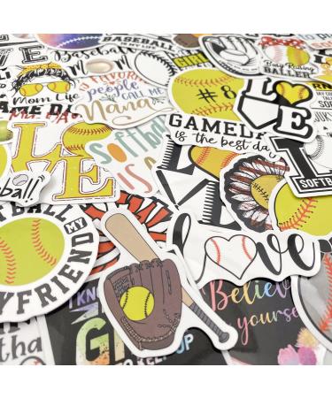 100 Piece Softball Stickers for Water Bottles | Vinyl Softball Gifts & Party Favors - Buy Online on GoSupps.com