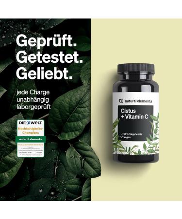 Cistus Incanus with Vitamin C - 90 Vegan Capsules | High-Dose 250mg Polyphenols | Bioavailable & Pure | Made in Germany - Buy Online on GoSupps.com