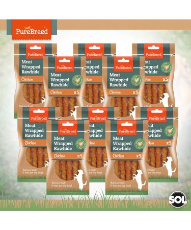 50pk Twist Rawhide Sticks Chicken Dog Treats | Chicken Wrapped Dog Chews Toy | Low Fat High In Protein Chicken Twists for Dogs | Chicken Rawhide Dog Chew | Chewy Twists with Chicken with SOL Sticker Chicken 5 Count (Pack of 10) - Buy Online on GoSupps.com