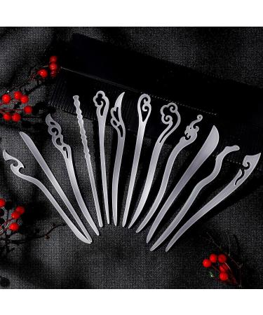 12 Pcs Vintage Hair Sticks: Chinese Japanese Hair Accessories for Women - White - Buy Online on GoSupps.com