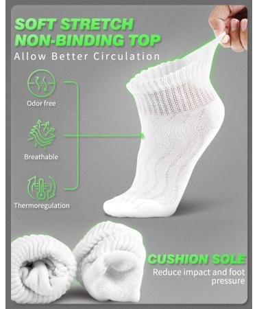 LIN Diabetic Socks 12 Pack | Extra Wide Non Binding for Men & Women | Black and White 13-15 - Buy Online on GoSupps.com