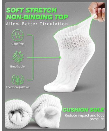 LIN Diabetic Socks for Men & Women | Extra Wide Non Binding - 12 Pack (White and Black, Size 10-13) - Buy Online on GoSupps.com