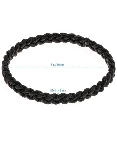 Royal Black Braided Hair Ties - 8 Pcs Ponytail Holders and Men's Bracelets - Buy Online on GoSupps.com