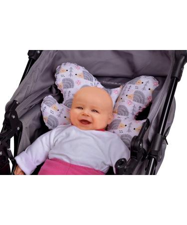 Medi Partners Pillow for Kids | 100% Cotton Minky Baby Neck Pillow for Car & Travel - Gray Hedgehog & Light Pink - Buy Online on GoSupps.com