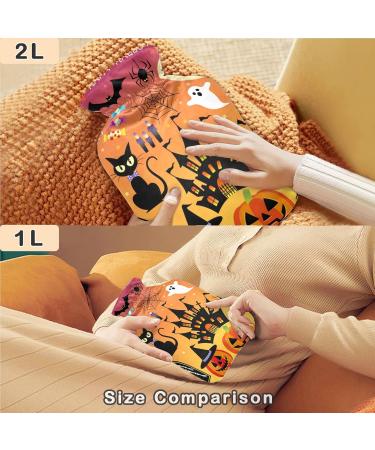 Naanle Black Cat Halloween Heat Bottle | 1L Transparent Hot Water Bottle & Hand/Foot Warmer for Pain Relief & Cold Therapy - Buy Online on GoSupps.com