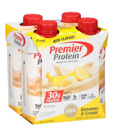 Premier Protein 30g Protein Shakes Bananas & Cream 11 Fluid Ounces 12 Count