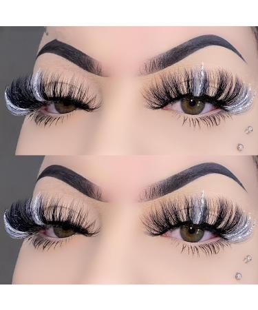 Miss Kiss MIAMI White Silver Glitter Cat Eye False Eyelashes - 20MM 3D Natural Look Makeup Women - Buy Online on GoSupps.com