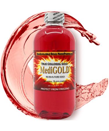 MediGOLD True Colloidal Gold Dietary Supplement - 250 mL (8.45 Fl Oz) in Clear BPA-Free Plastic Bottle