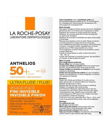 La Roche-Posay Anthelios Face Sunscreen & BUNDLE Broad Spectrum UVA-UVB Sun Protection for all Skin Types Lightweight Non-Greasy Texture Non-Comedogenic Water Resistant Fragrance Free ULTRA FLUID SPF 50 - Buy Online on GoSupps.com