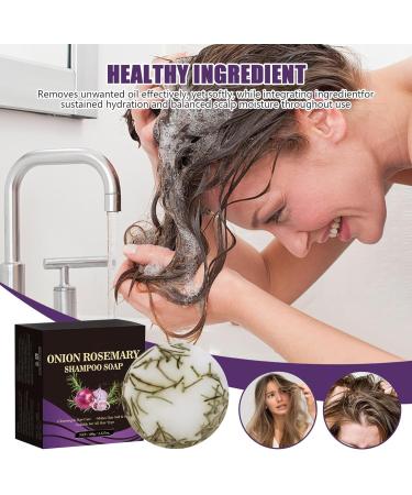 Hair soap hair shampoo rosemary onion shampoo deep cleansing scalp for all hair types 100 g - Buy Online on GoSupps.com