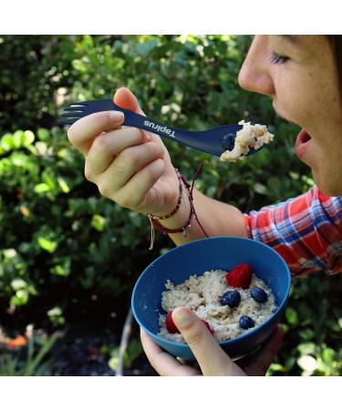Tapirus 4 Blue Spork Set - Durable BPA Free Spoon, Fork, and Knife Combo Utensils in Carrying Case - Ideal for Camping, Hunting, Outdoor Activities - Buy Online on GoSupps.com