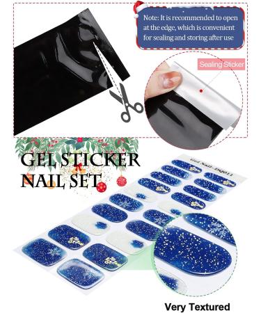 Kalolary 20 Pcs Christmas Gel Nail Polish Strips - Snowflake Designs Glitter Colors Nail Stickers & File - UV/LED Lamp Required - Buy Online on GoSupps.com
