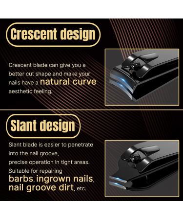 5Pcs Stainless Steel Nail Clippers Set for Thick Toenails - Heavy Duty Black Toenail Clippers Kit - Buy Online on GoSupps.com