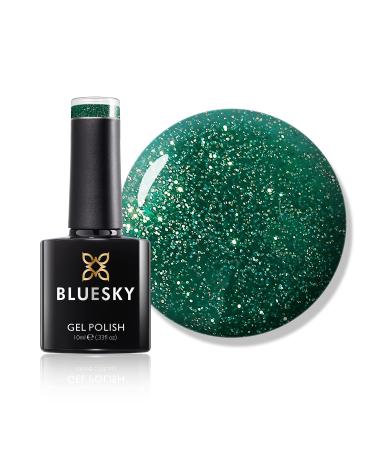 Bluesky Gel Nail Polish Mistletoe Magic Green Glitter Long Lasting Chip Resistant 10 ml (Requires Drying Under UV LED Lamp)