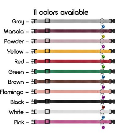 Murom Leather Cat Collar | Breakaway & Adjustable | For Cats & Kittens | Black, Pink, Green, Brown, Yellow, Red, White, Marsala - Buy Online on GoSupps.com