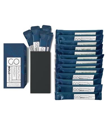 BOLD Mint GO Travel Size Mouthwash Packets BOLD Mint Individual Mini Mouthwash for Fresh Breath - Smart Packet Design to reduce travel bottle waste -BOLD Mint Flavored Portable Travel Mouthwash Bulk