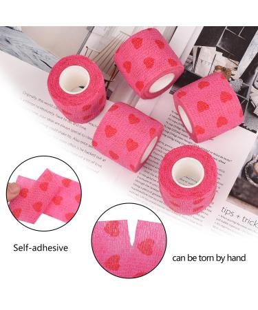 Bohue 6 Rolls Love Bandage Red Hearts Bandage Non Woven Bandage Self-Adhesive Bandages Breathable Tape for Pet Knee Ankle(5cm) - Buy Online on GoSupps.com