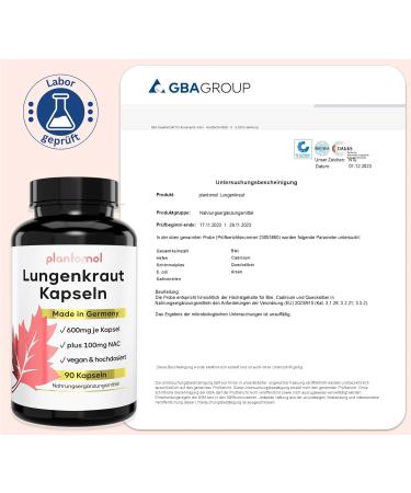 Buy Plantomol 90x Lungwort Capsules - 600mg High Dose for Immune Support | International Shipping - Buy Online on GoSupps.com