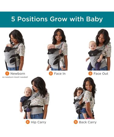 Contours Journey 5 Position Convertible Baby Carrier for Newborn to Toddler | Easy-to-Use & Comfortable for Men and Women | Face In/Out, Front/Back/Hip Carry | 8-45 lbs | Graphite Gray - Buy Online on GoSupps.com