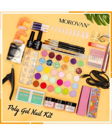 Morovan Acrylic Nail Kit with Drill - Professional Complete Starter Set for Beginners - Glitter Acrylic Powder for Nail Extension - DIY Pink - Buy Online on GoSupps.com